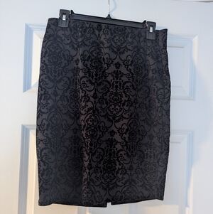 Maurices Black Damask Pencil Skirt